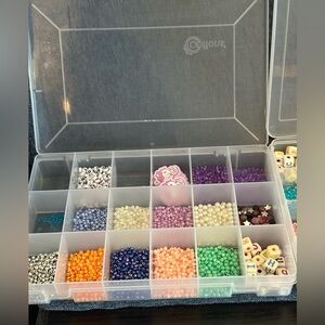 Beads, Beads and more Beads with storage containers.